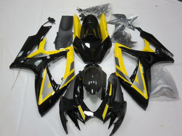 2006-2007 Silver and Black Yellow Suzuki GSXR 600-750 Fairings for Sale