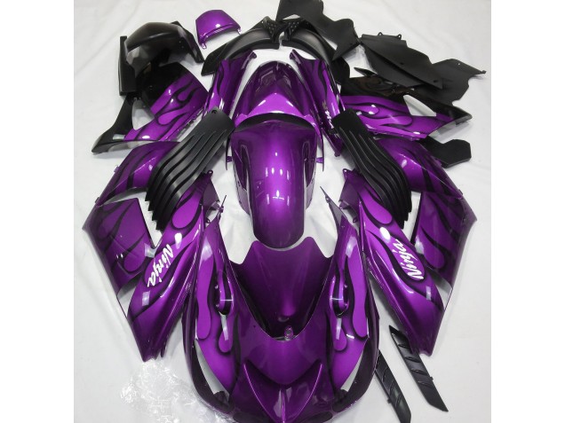 2006-2011 Gloss Purple & Flame Kawasaki ZX14R Fairings for Sale 2006-2011 Gloss Purple & Flame Kawasaki ZX14R Fairings for Sale