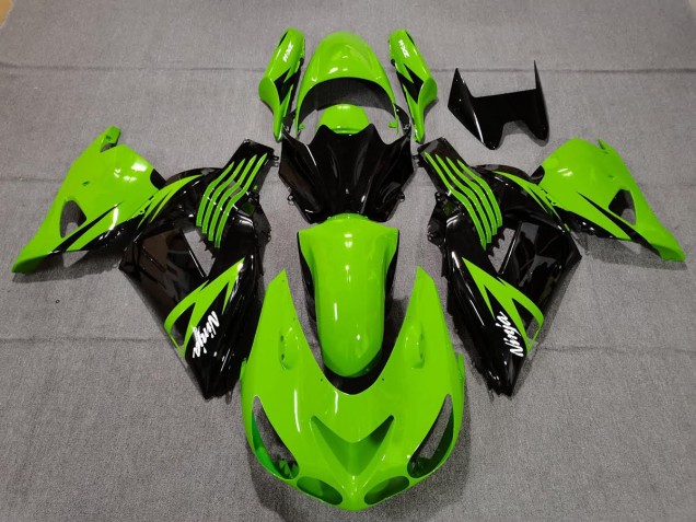 2006-2011 Lime Green and Black Kawasaki ZX14R Fairings for Sale 2006-2011 Lime Green and Black Kawasaki ZX14R Fairings for Sale