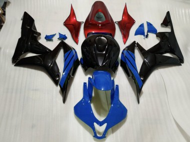 2007-2008 Gloss Black & Blue and Red Accents Honda CBR600RR Fairings for Sale