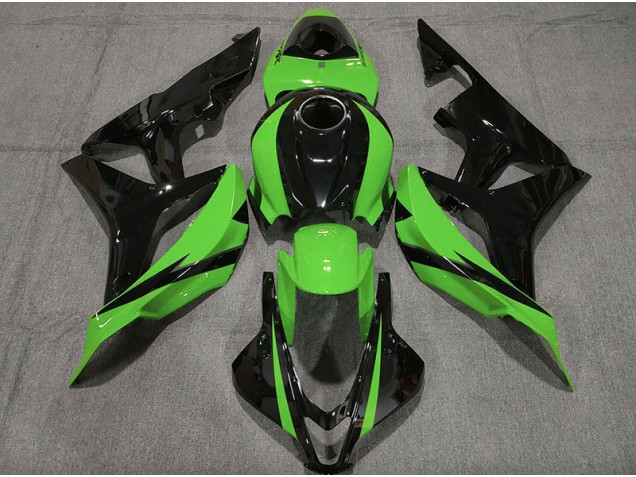 2007-2008 Gloss Black & Green Honda CBR600RR Fairings for Sale 2007-2008 Gloss Black & Green Honda CBR600RR Fairings for Sale