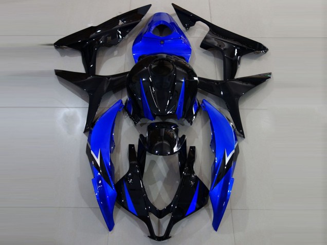 2007-2008 Gloss Black and Blue Honda CBR600RR Fairings for Sale