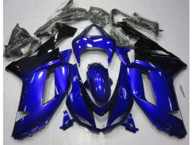 2007-2008 Gloss Blue & Black Kawasaki ZX6R Fairings for Sale
