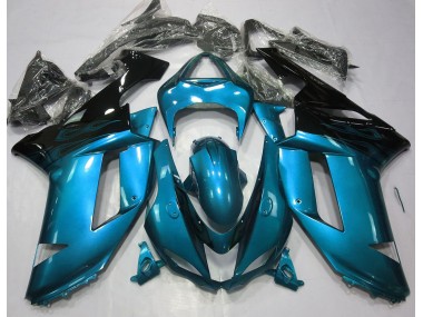 2007-2008 Gloss Light Blue & Black Kawasaki ZX6R Fairings for Sale
