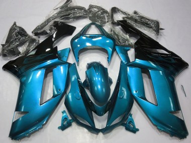 2007-2008 Gloss Light Blue & Black Kawasaki ZX6R Fairings for Sale