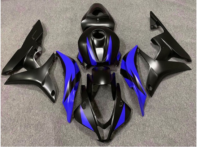 2007-2008 Matte Black & Blue Design Honda CBR600RR Fairings for Sale