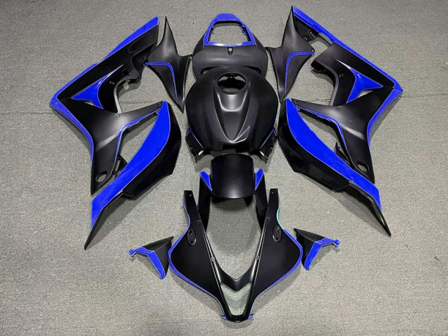 2007-2008 Matte Black & Blue Honda CBR600RR Fairings for Sale 2007-2008 Matte Black & Blue Honda CBR600RR Fairings for Sale