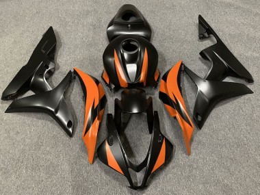 2007-2008 Matte Black & Orange Design Honda CBR600RR Fairings for Sale