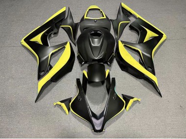 2007-2008 Matte Black & Yellow Honda CBR600RR Fairings for Sale