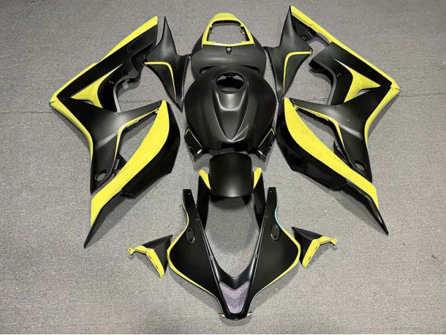 2007-2008 Matte Black & Yellow Honda CBR600RR Fairings for Sale