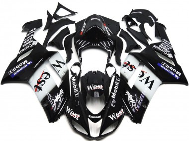 2007-2008 West Gloss Slick Kawasaki ZX6R Fairings for Sale