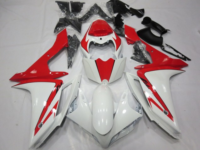 2007-2008 White Red custom Yamaha R1 Fairings for Sale 2007-2008 White Red custom Yamaha R1 Fairings for Sale