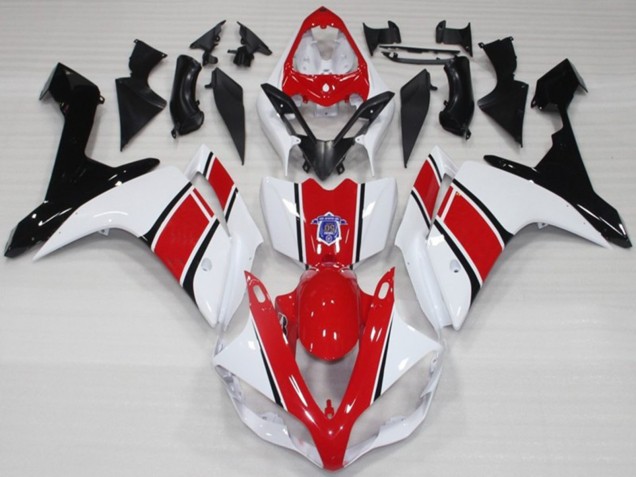 2007-2008 White and Red OEM Style Gloss Yamaha R1 Fairings for Sale