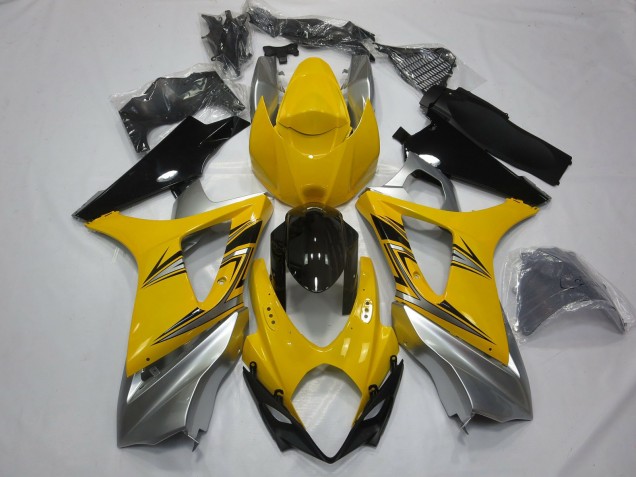 2007-2008 Yellow Silver Suzuki GSXR 1000 Fairings for Sale 2007-2008 Yellow Silver Suzuki GSXR 1000 Fairings for Sale