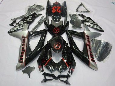 2008-2010 Black Grey Jordan Suzuki GSXR 600-750 Fairings for Sale