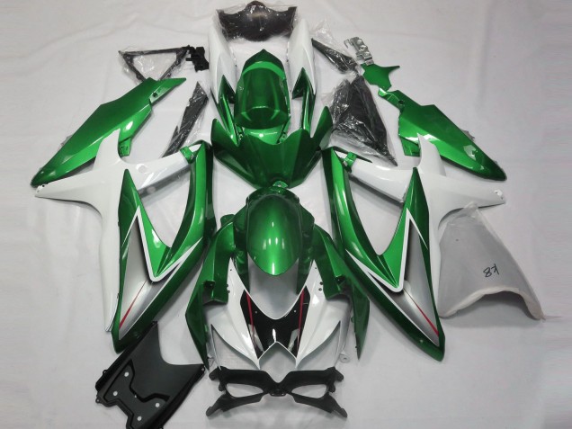 2008-2010 Gloss Green and White Suzuki GSXR 600-750 Fairings for Sale 2008-2010 Gloss Green and White Suzuki GSXR 600-750 Fairings for Sale