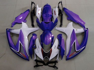 2008-2010 Gloss Purple & White Suzuki GSXR 600-750 Fairings for Sale