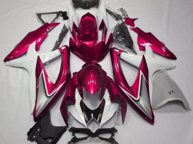 2008-2010 Gloss Red and White Suzuki GSXR 600-750 Fairings for Sale