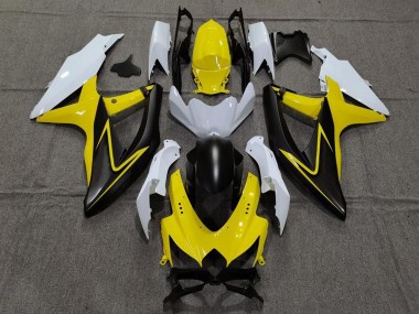 2008-2010 Gloss Yellow and White Suzuki GSXR 600-750 Fairings for Sale