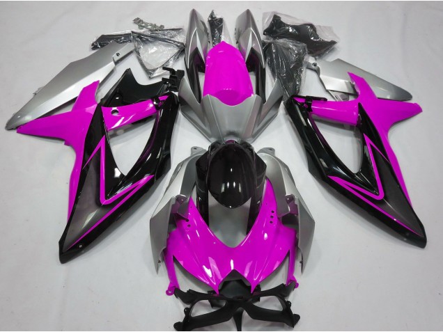 2008-2010 Pink and Silver Suzuki GSXR 600-750 Fairings for Sale