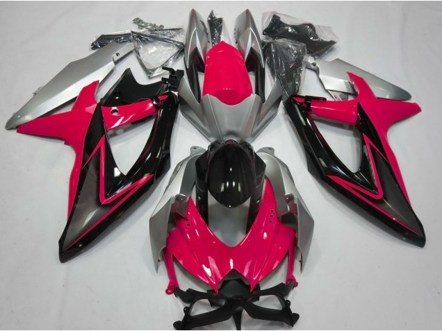 2008-2010 Red and Silver Suzuki GSXR 600-750 Fairings for Sale