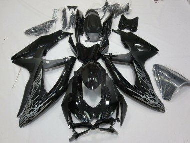 2008-2010 Silver and Black Suzuki GSXR 600-750 Fairings for Sale