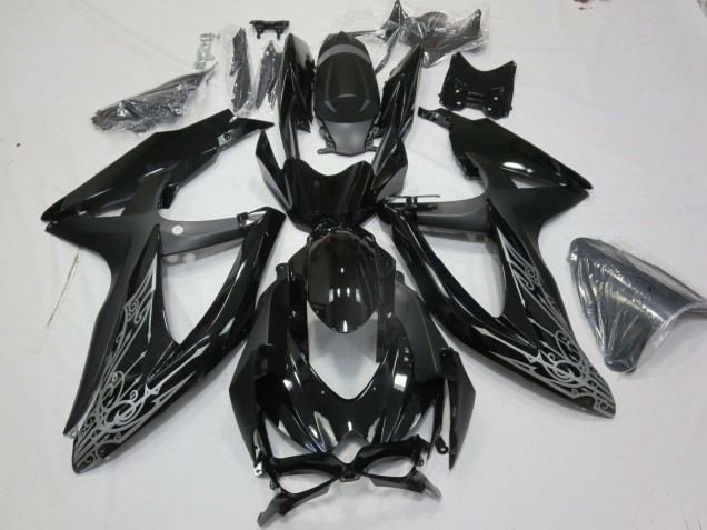 2008-2010 Silver and Black Suzuki GSXR 600-750 Fairings for Sale 2008-2010 Silver and Black Suzuki GSXR 600-750 Fairings for Sale