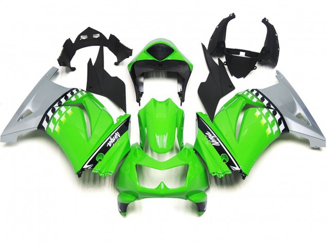 2008-2013 Green and Black Check Kawasaki Ninja 250 Fairings for Sale 2008-2013 Green and Black Check Kawasaki Ninja 250 Fairings for Sale