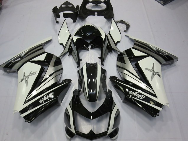 2008-2013 White Silver Star Kawasaki Ninja 250 Fairings for Sale 2008-2013 White Silver Star Kawasaki Ninja 250 Fairings for Sale