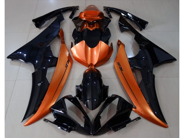 2008-2016 Gloss Black & Light Orange Yamaha R6 Fairings for Sale