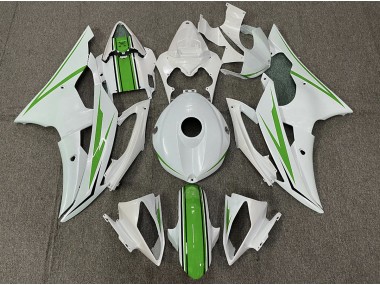 2008-2016 Gloss White and Green Yamaha R6 Fairings for Sale