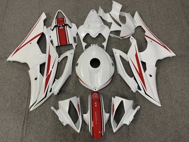 2008-2016 Gloss White and Red Yamaha R6 Fairings for Sale