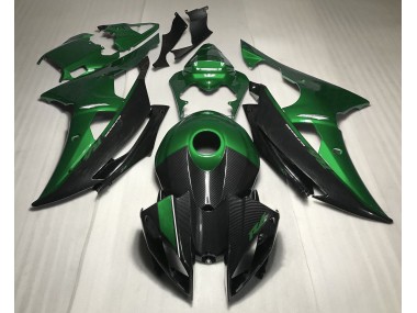 2008-2016 Green w Carbon Style Yamaha R6 Fairings for Sale