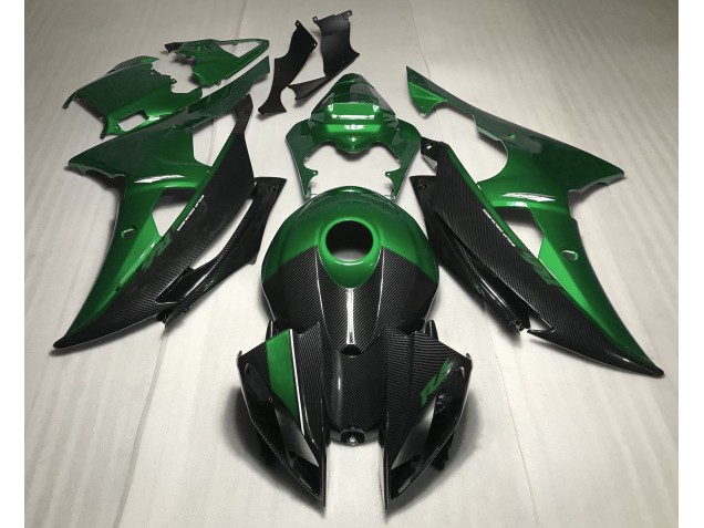 2008-2016 Green w Carbon Style Yamaha R6 Fairings for Sale 2008-2016 Green w Carbon Style Yamaha R6 Fairings for Sale