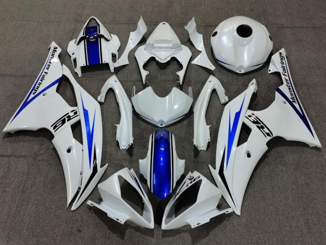 2008-2016 Pearl White and Blue Yamaha R6 Fairings for Sale 2008-2016 Pearl White and Blue Yamaha R6 Fairings for Sale