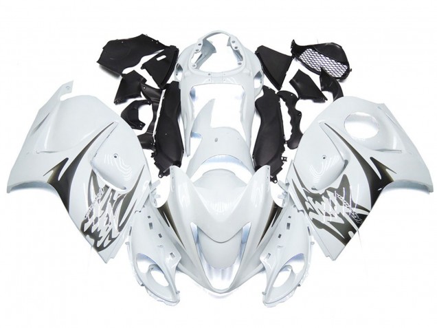 2008-2019 Gloss White with Silver Style Suzuki GSXR 1300 Fairings for Sale 2008-2019 Gloss White with Silver Style Suzuki GSXR 1300 Fairings for Sale