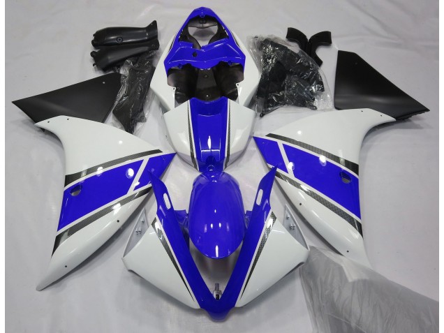 2009-2012 Gloss White and Blue Yamaha R1 Fairings for Sale