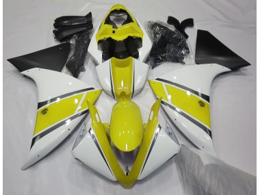 2009-2012 Gloss White and Yellow Yamaha R1 Fairings for Sale