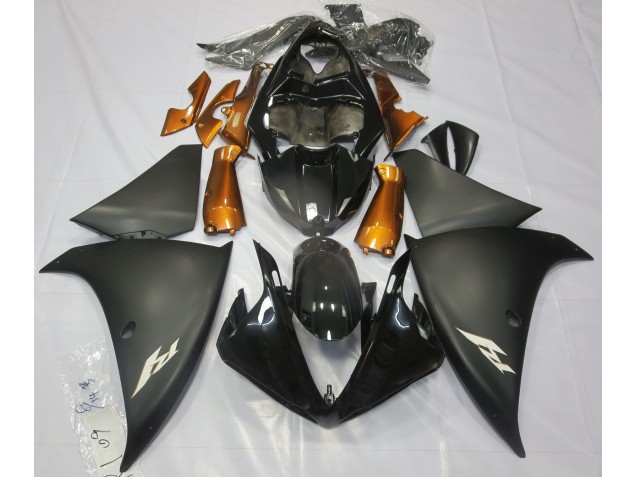2009-2012 Matte Black & Orange Yamaha R1 Fairings for Sale 2009-2012 Matte Black & Orange Yamaha R1 Fairings for Sale
