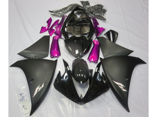2009-2012 Matte Black & Pink Yamaha R1 Fairings for Sale 2009-2012 Matte Black & Pink Yamaha R1 Fairings for Sale