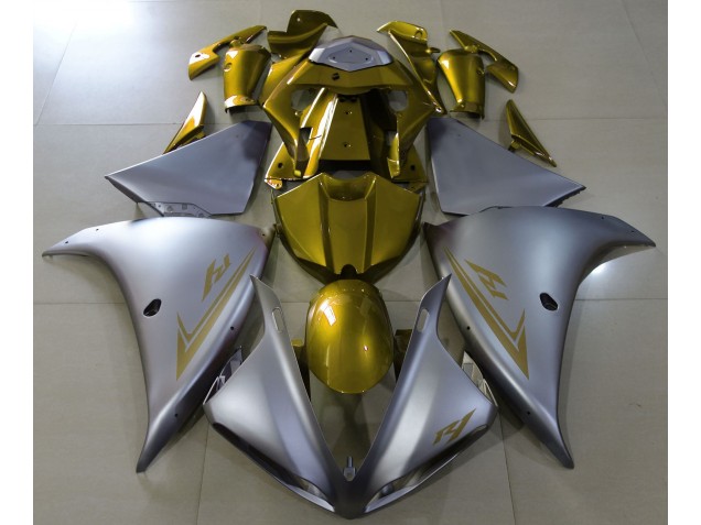 2009-2012 Matte Silver & Gold Yamaha R1 Fairings for Sale 2009-2012 Matte Silver & Gold Yamaha R1 Fairings for Sale