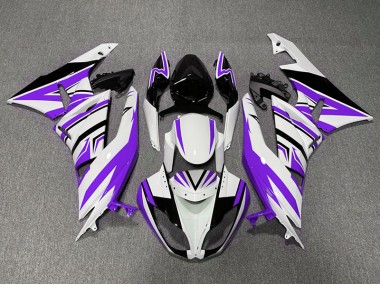 2009-2012 Purple White and Black Zag Kawasaki ZX6R Fairings for Sale