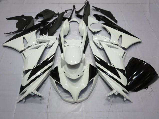 2009-2012 Special White Black Kawasaki ZX6R Fairings for Sale 2009-2012 Special White Black Kawasaki ZX6R Fairings for Sale