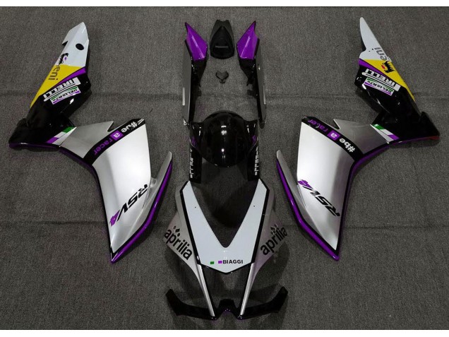 2010-2015 Silver Pirelli & Purple Aprilia RSV4 1000 Fairings for Sale 2010-2015 Silver Pirelli & Purple Aprilia RSV4 1000 Fairings for Sale