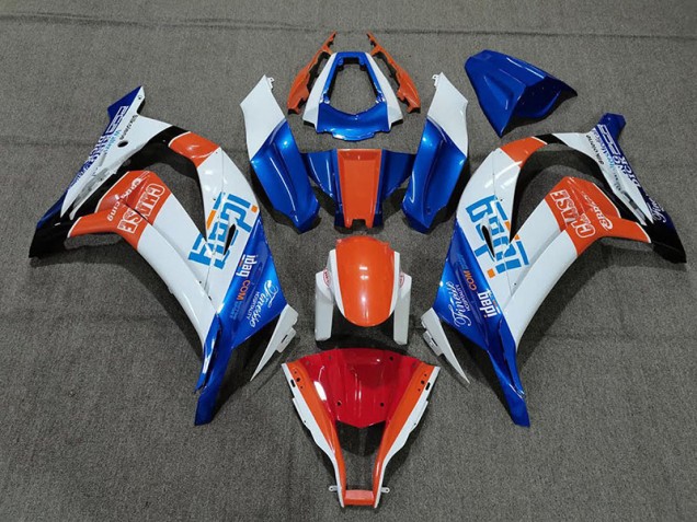 2011-2015 White Blue and Orange Kawasaki ZX10R Fairings for Sale 2011-2015 White Blue and Orange Kawasaki ZX10R Fairings for Sale
