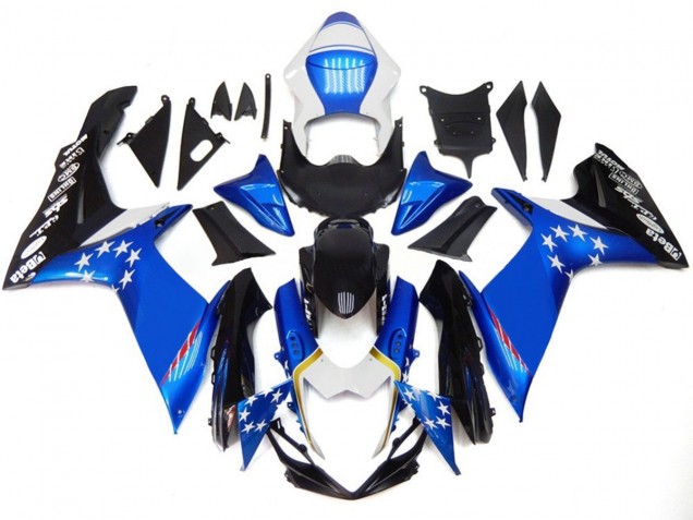 2011-2020 Blue Style With Red Stars Suzuki GSXR 600-750 Fairings for Sale 2011-2020 Blue Style With Red Stars Suzuki GSXR 600-750 Fairings for Sale