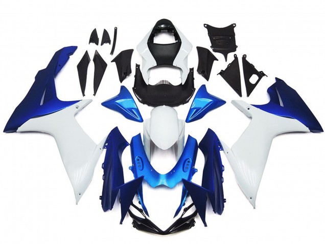 2011-2020 Plain White and Blue Style Kit Suzuki GSXR 600-750 Fairings for Sale