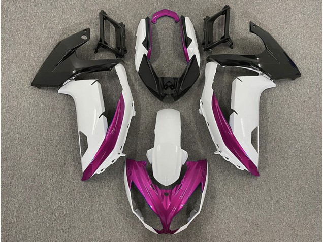 2012-2016 Gloss White & Magenta Kawasaki Ninja 650R Fairings for Sale 2012-2016 Gloss White & Magenta Kawasaki Ninja 650R Fairings for Sale