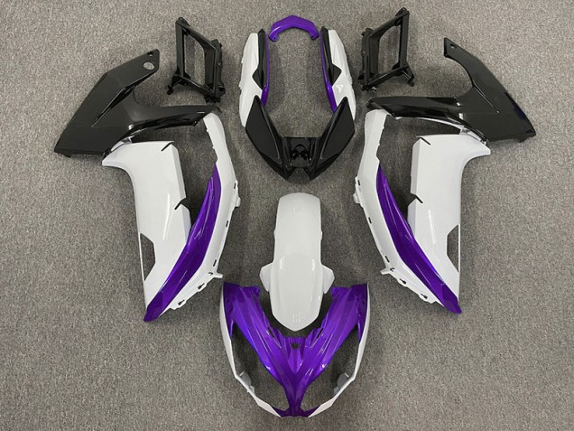 2012-2016 Gloss White & Purple Kawasaki Ninja 650R Fairings for Sale 2012-2016 Gloss White & Purple Kawasaki Ninja 650R Fairings for Sale