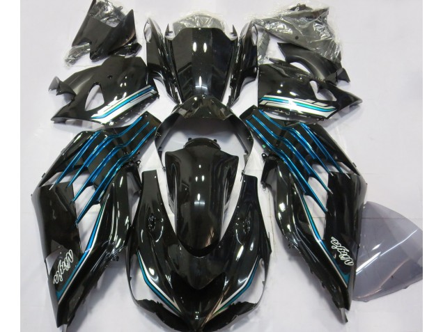2012-2019 Gloss Black & Light Blue Kawasaki ZX14R Fairings for Sale 2012-2019 Gloss Black & Light Blue Kawasaki ZX14R Fairings for Sale